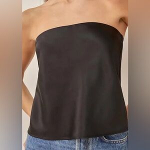 Reformation Spritz Linen Top, black size L